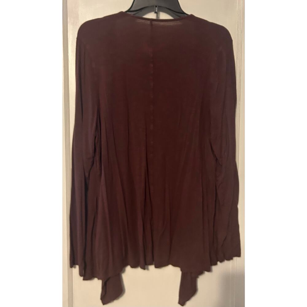 Torrid Plus Size 1X Brown Cardigan Cascading Drape Front Sweater XL - Picture 3 of 3